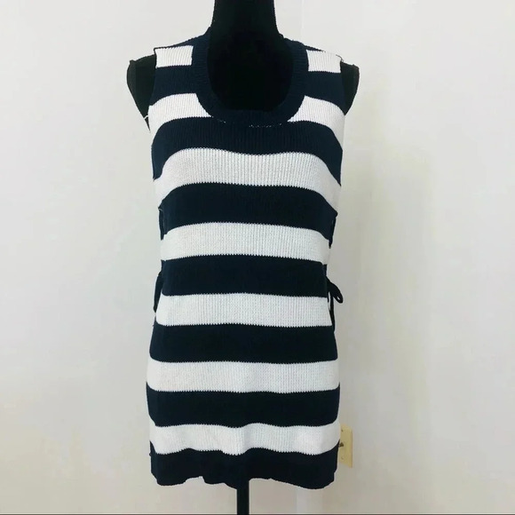 Vintage Cotton Tunic Tank Striped Side Tie - Picture 2 of 6